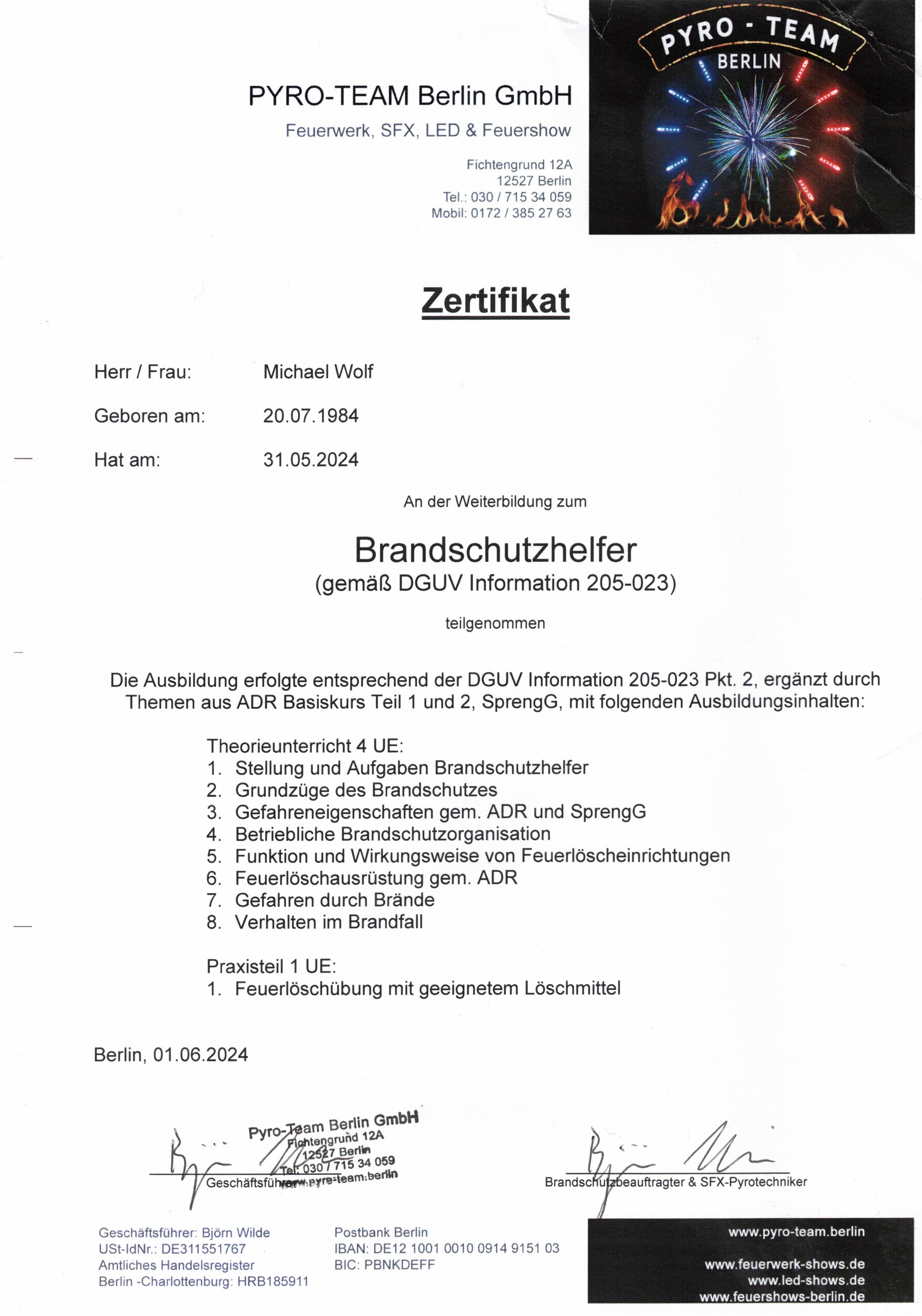 Brandschutzhelfer Brandschutzhelfer